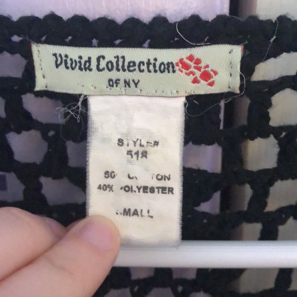 Black Fringe Short Sleeve Cardigan - Picture 6 of 7